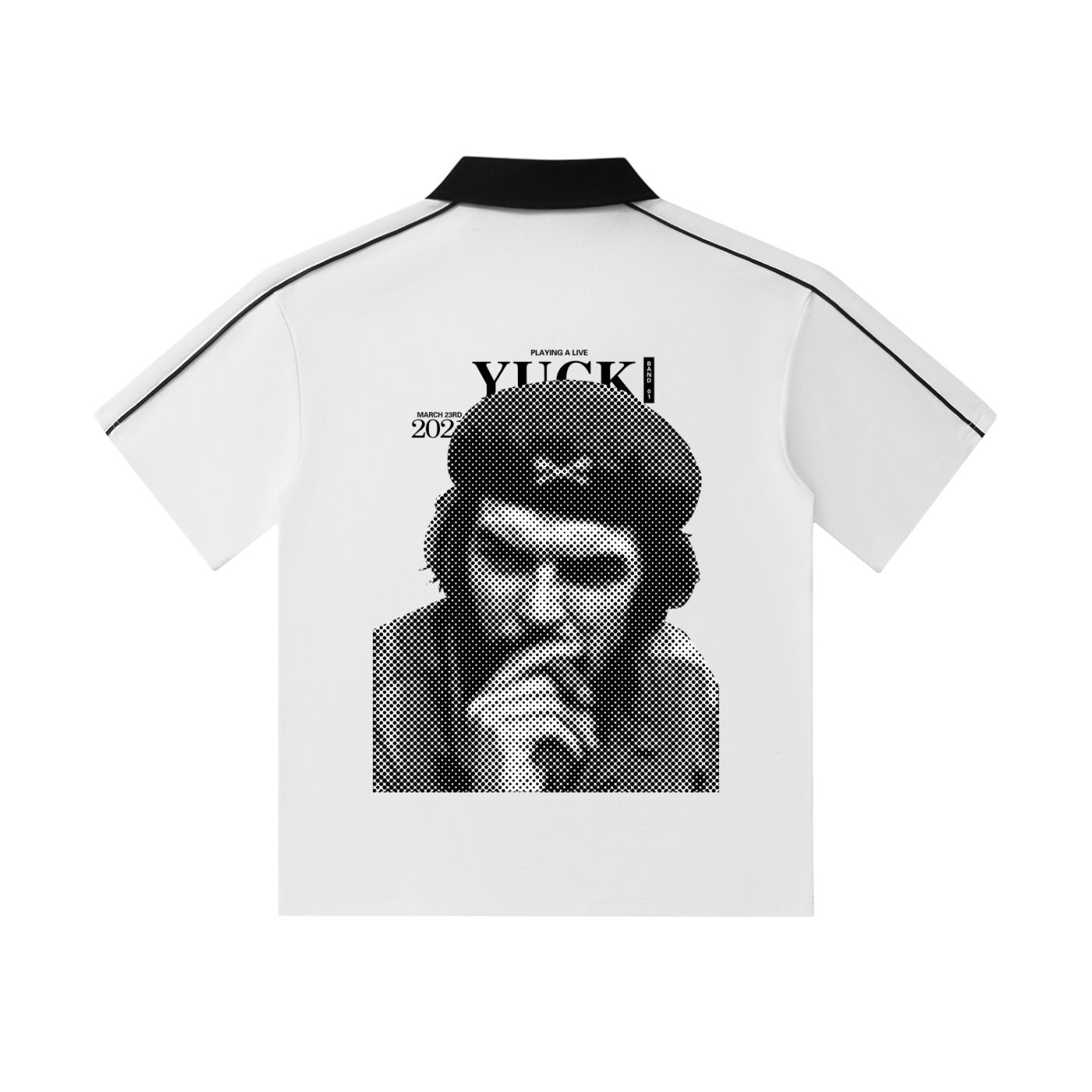 Contrast Collar Short-Sleeve Polo Shirt